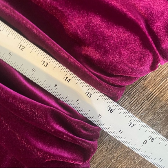 Lauren Ralph Lauren Dress Women 16 Purple Velvet Ruched Puff Sleeve Cocktail NEW - Picture 10 of 13